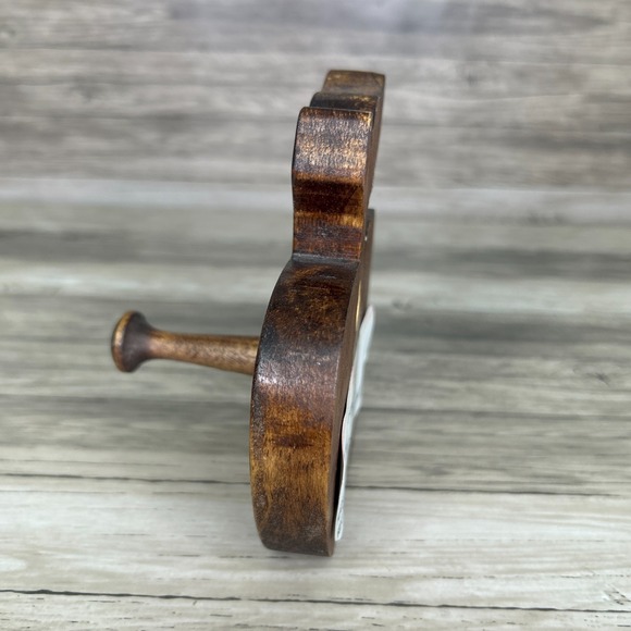Vintage Wooden Apple Peg Hook Wall Hanging Country Rustic Cottage Birch Mahogany - Picture 4 of 7